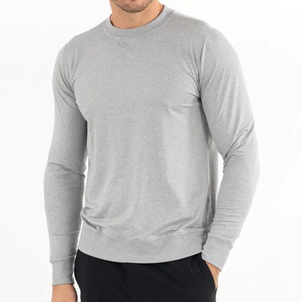 Rhoback‎ Pace Performance Crew Neck Pullover Gray Embroidered Golf Logo M